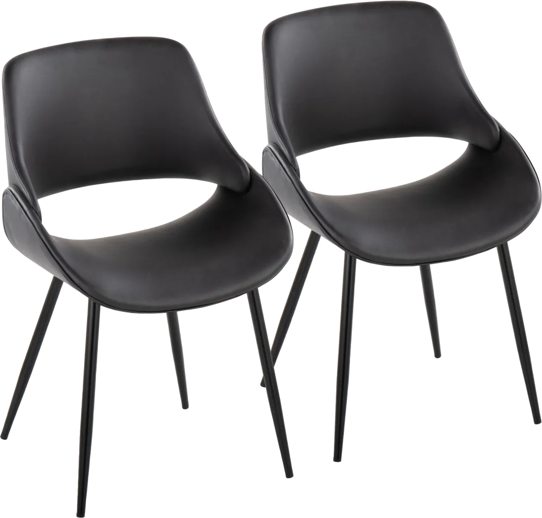 Stroble VI Black Dining Chair, Set of 2 - Thumbnail - Image 1