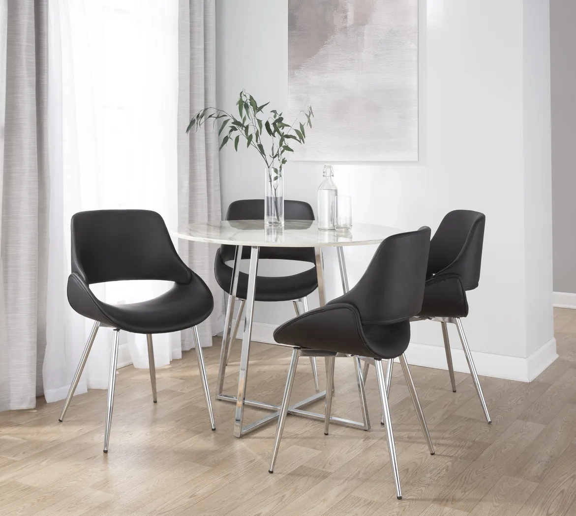 Stroble VII Black Dining Chair, Set of 2 - Thumbnail - Image 2