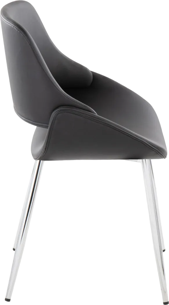 Stroble VII Black Dining Chair, Set of 2 - Thumbnail - Image 5