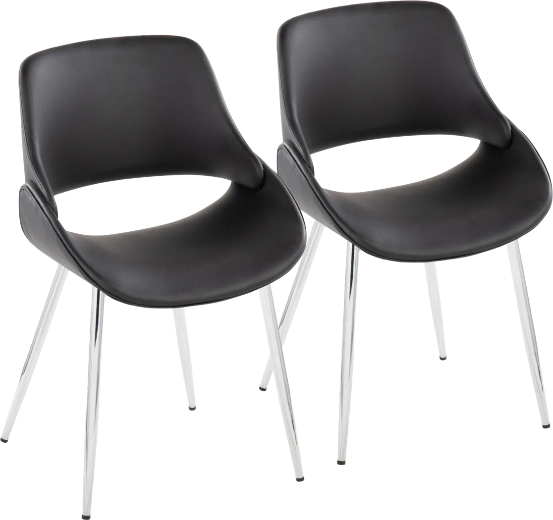 Stroble VII Black Dining Chair, Set of 2 - Thumbnail - Image 1