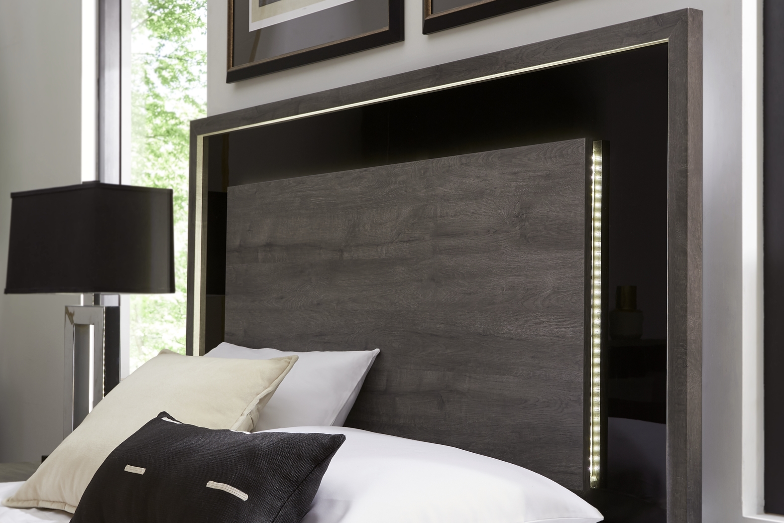 Studio Place Dark Gray 3 Pc King Panel Bed - Thumbnail - Image 3