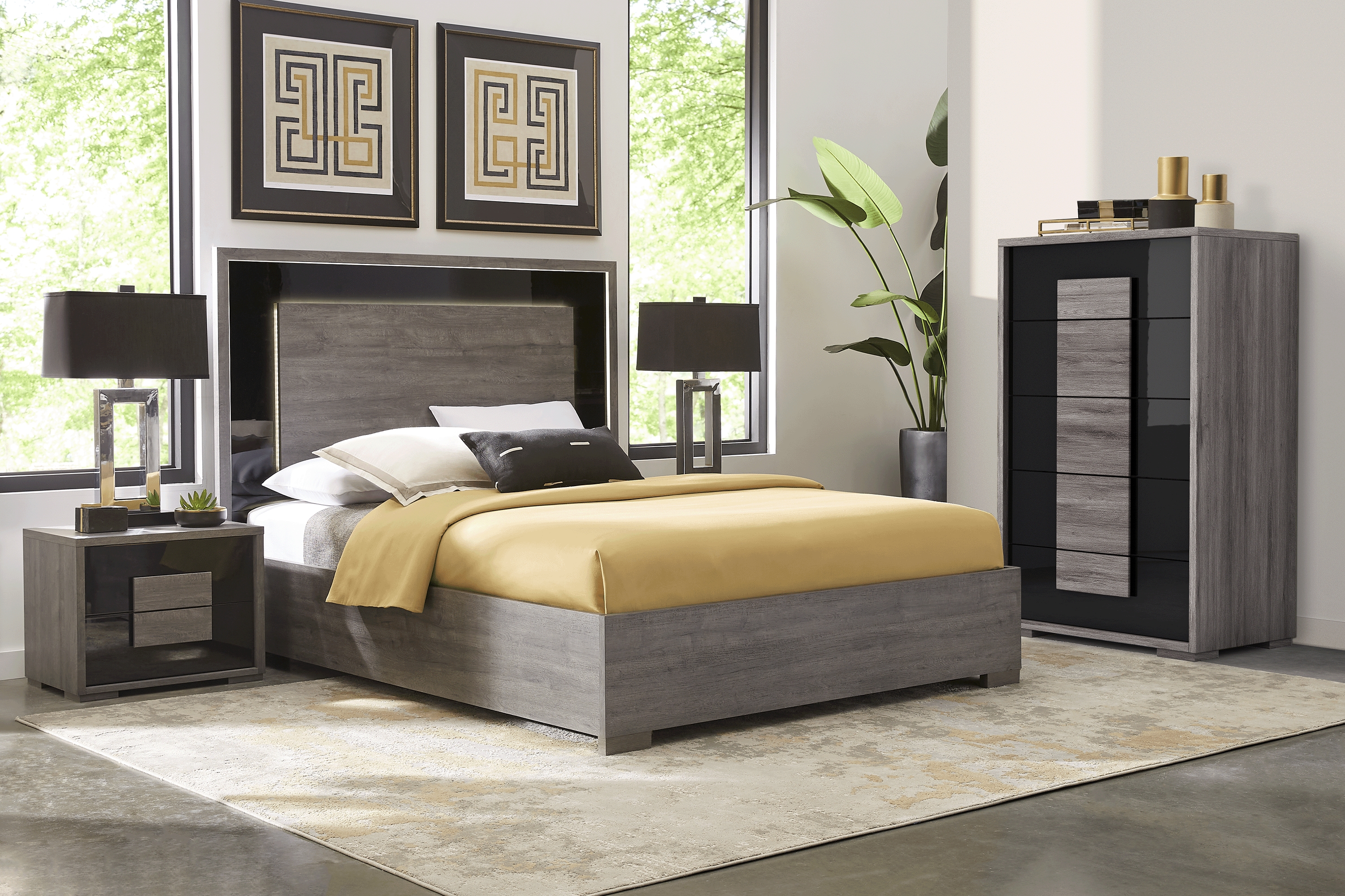 Studio Place Dark Gray 5 Pc Queen Bedroom - Thumbnail - Image 1