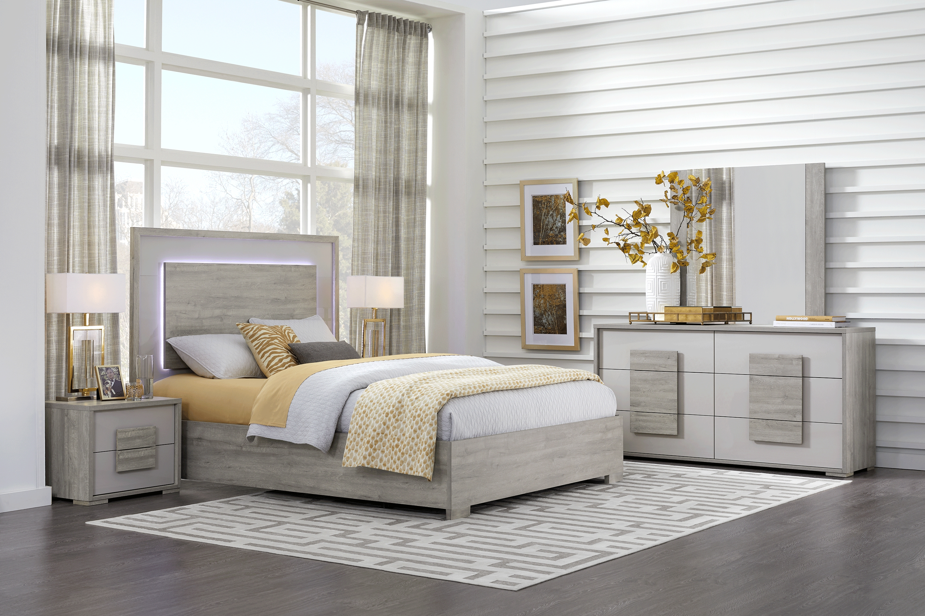Studio Place Silver 5 Pc Queen Panel Bedroom - Thumbnail - Image 1