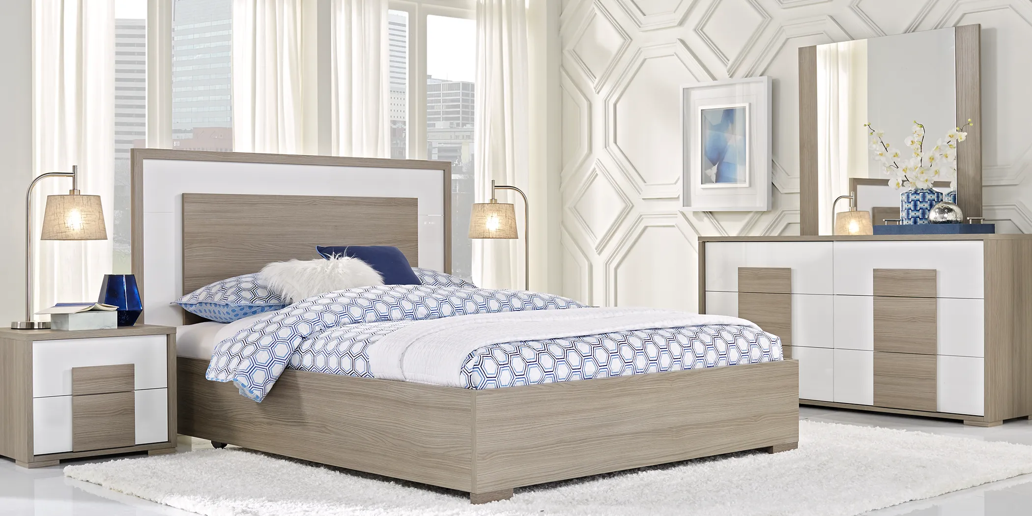 Studio Place Taupe 5 Pc Queen Panel Bedroom - Thumbnail - Image 1