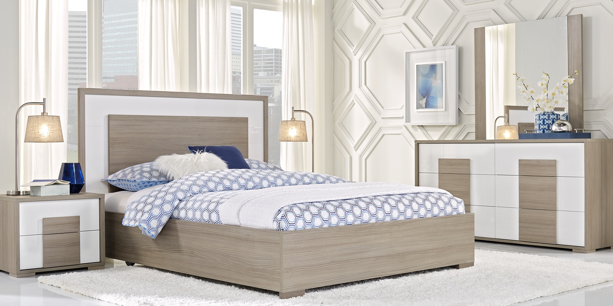 Studio Place Taupe 7 Pc Queen Panel Bedroom - Thumbnail - Image 1