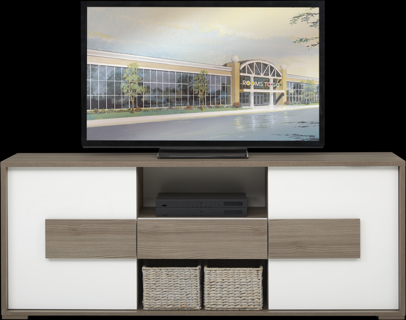 Studio Place Taupe 74 in. Console - Thumbnail - Image 1