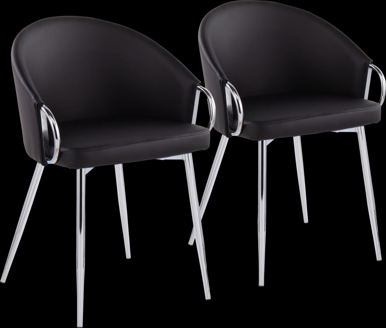 Stumberg II Black Dining Chair, Set of 2 - Thumbnail - Image 1