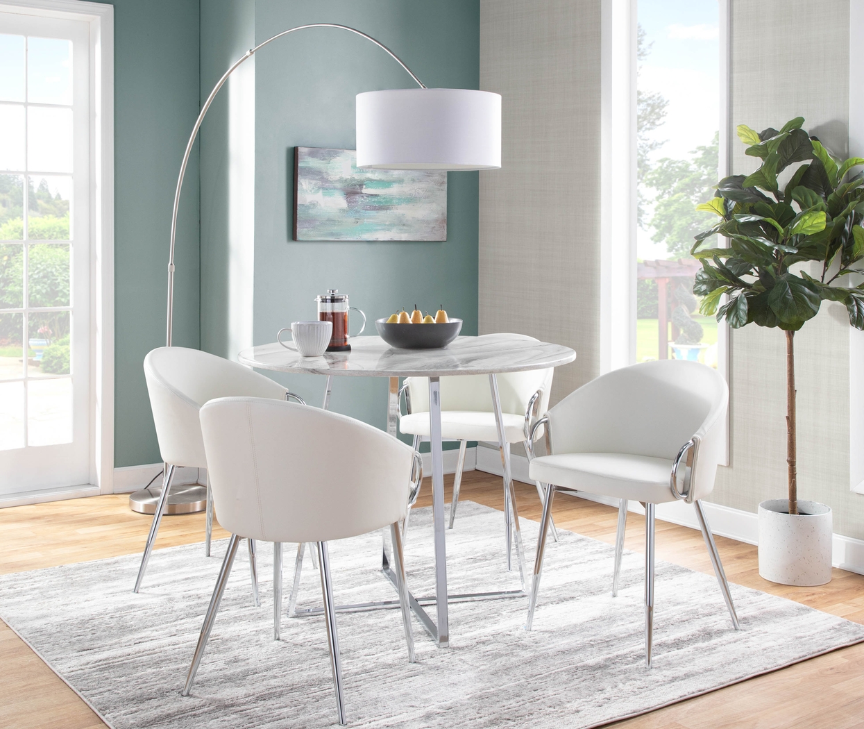 Stumberg II White Dining Chair, Set of 2 - Thumbnail - Image 4