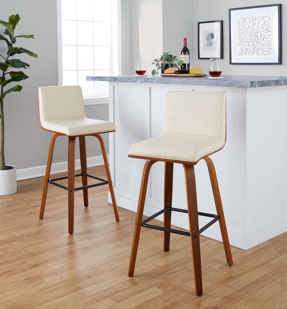 Sturfield II Cream Swivel Barstool, Set of 2 - Thumbnail - Image 2