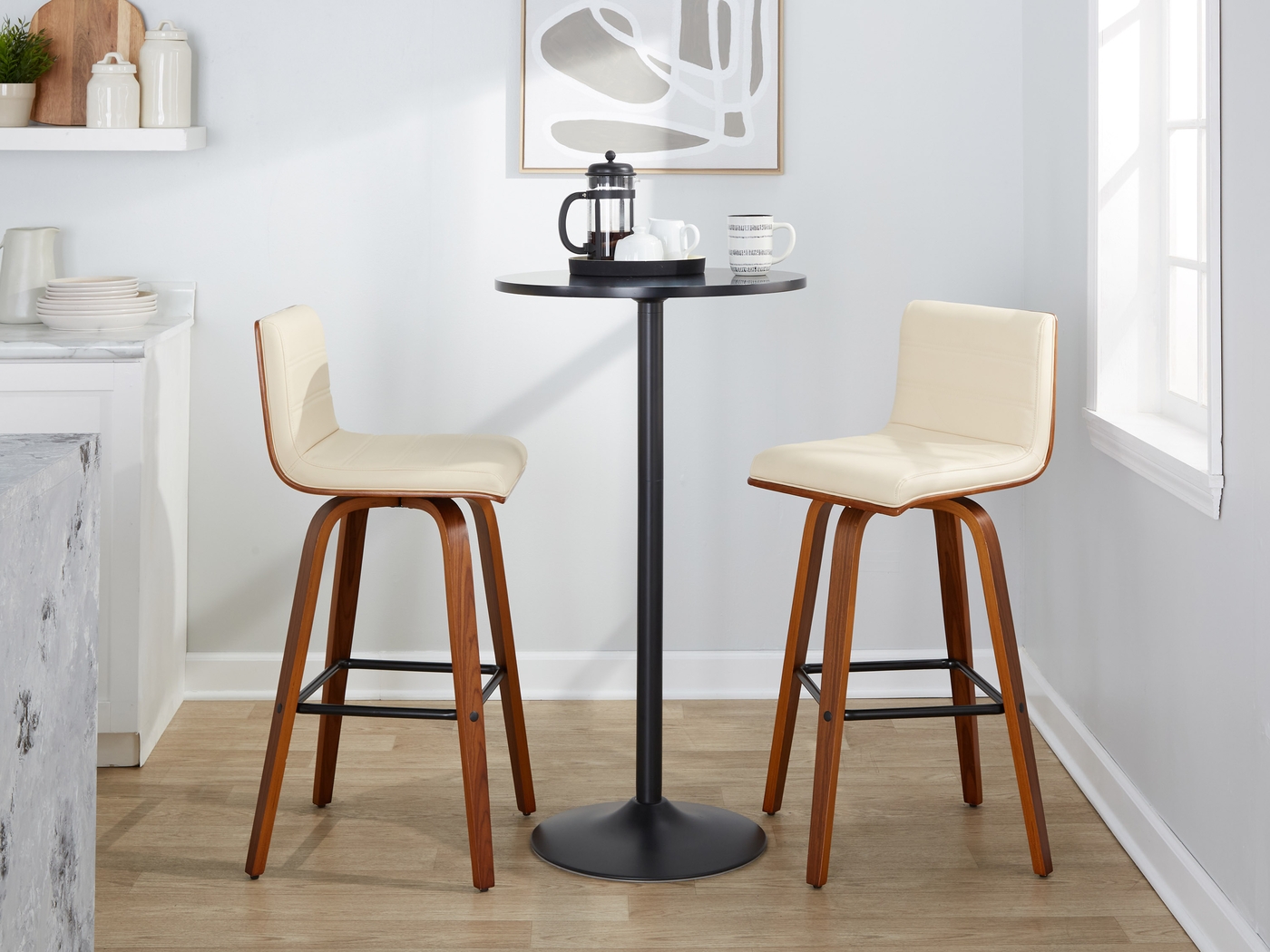 Sturfield II Cream Swivel Barstool, Set of 2 - Thumbnail - Image 10