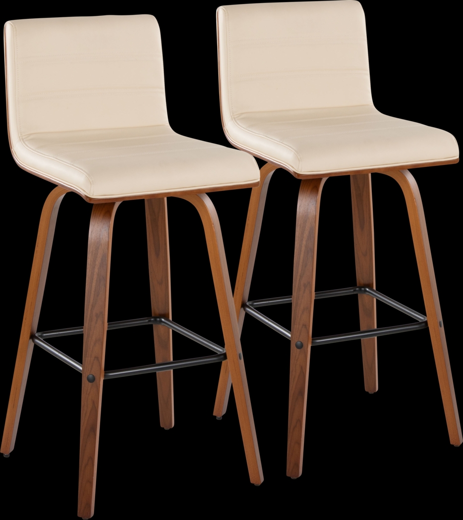 Sturfield II Cream Swivel Barstool, Set of 2 - Thumbnail - Image 1
