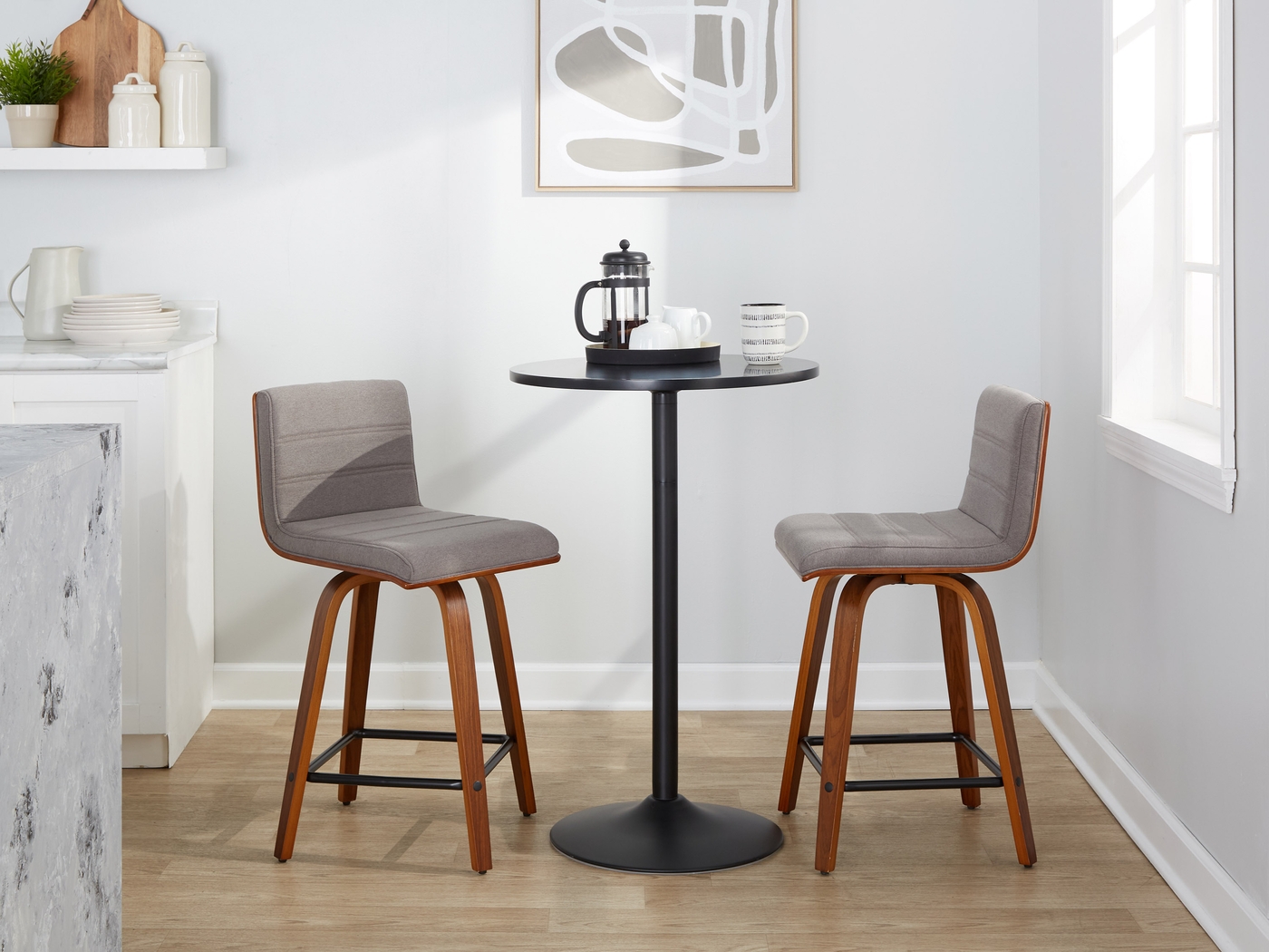 Sturfield II Gray Swivel Counter Height Stool, Set of 2 - Thumbnail - Image 9