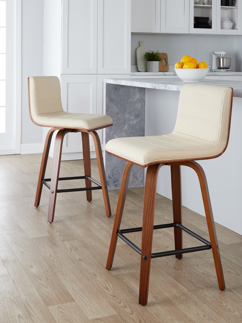 Sturfield III Cream Swivel Counter Height Stool, Set of 2 - Thumbnail - Image 2