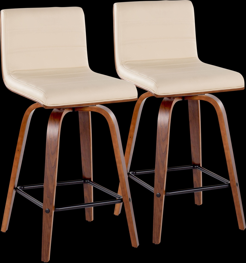 Sturfield III Cream Swivel Counter Height Stool, Set of 2 - Thumbnail - Image 1