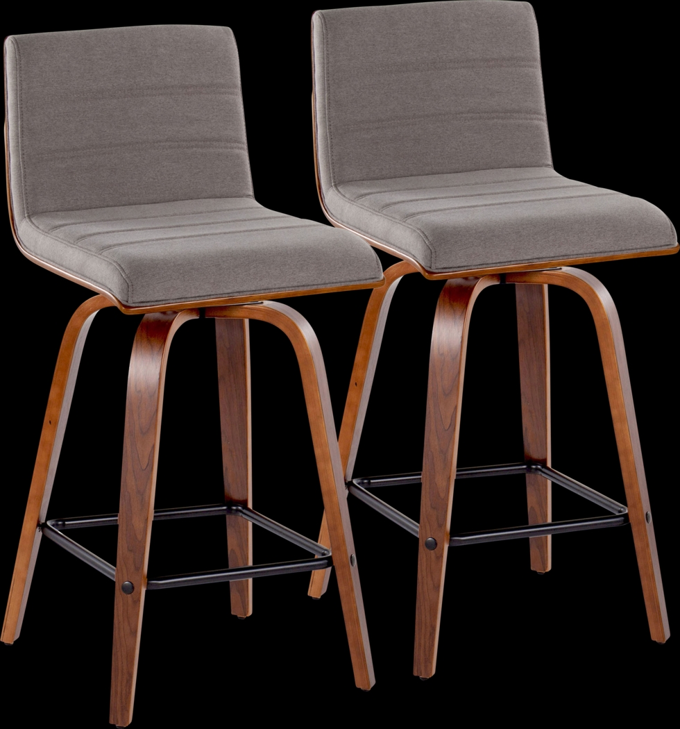Sturfield III Gray Swivel Counter Height Stool, Set of 2 - Thumbnail - Image 1