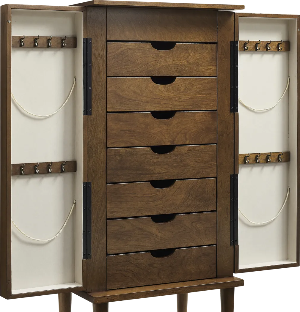 Suari Brown Jewelry Armoire - Thumbnail - Image 7