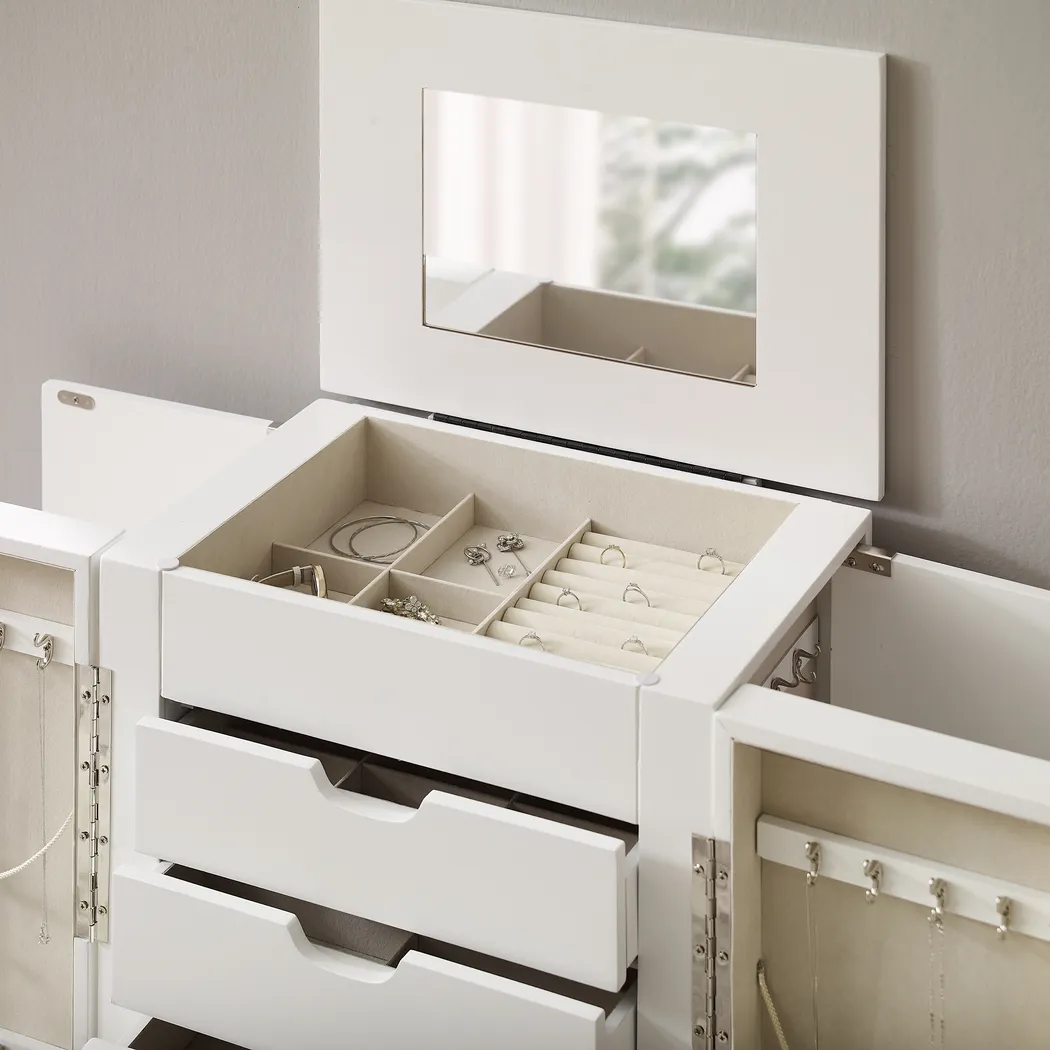 Suari White Jewelry Armoire - Thumbnail - Image 12