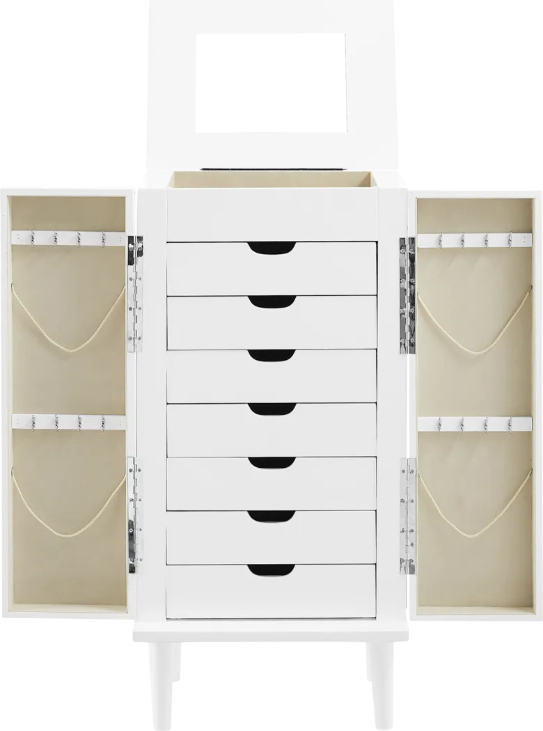 Suari White Jewelry Armoire - Thumbnail - Image 14