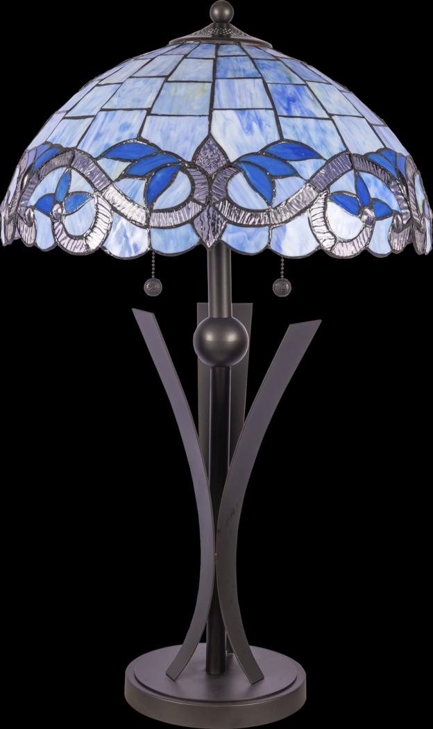 Suffok Edge Blue Tiffany Table Lamp - Thumbnail - Image 1