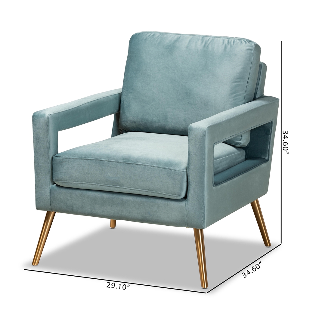 Sugarberry Light Blue Accent Chair - Thumbnail - Image 9