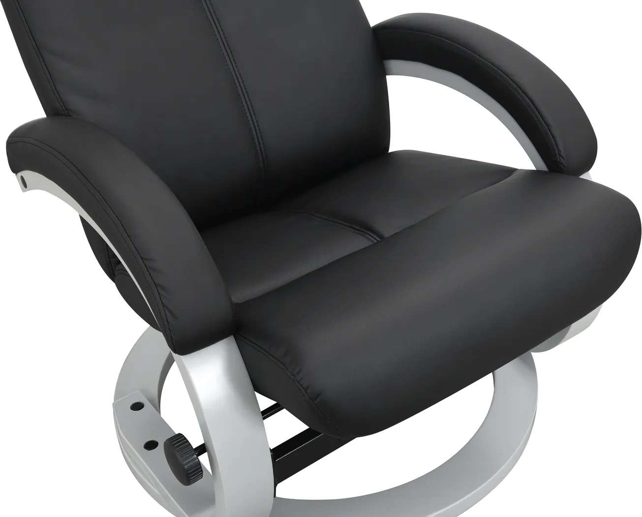 Sulloway Black Recliner and Ottoman - Thumbnail - Image 2