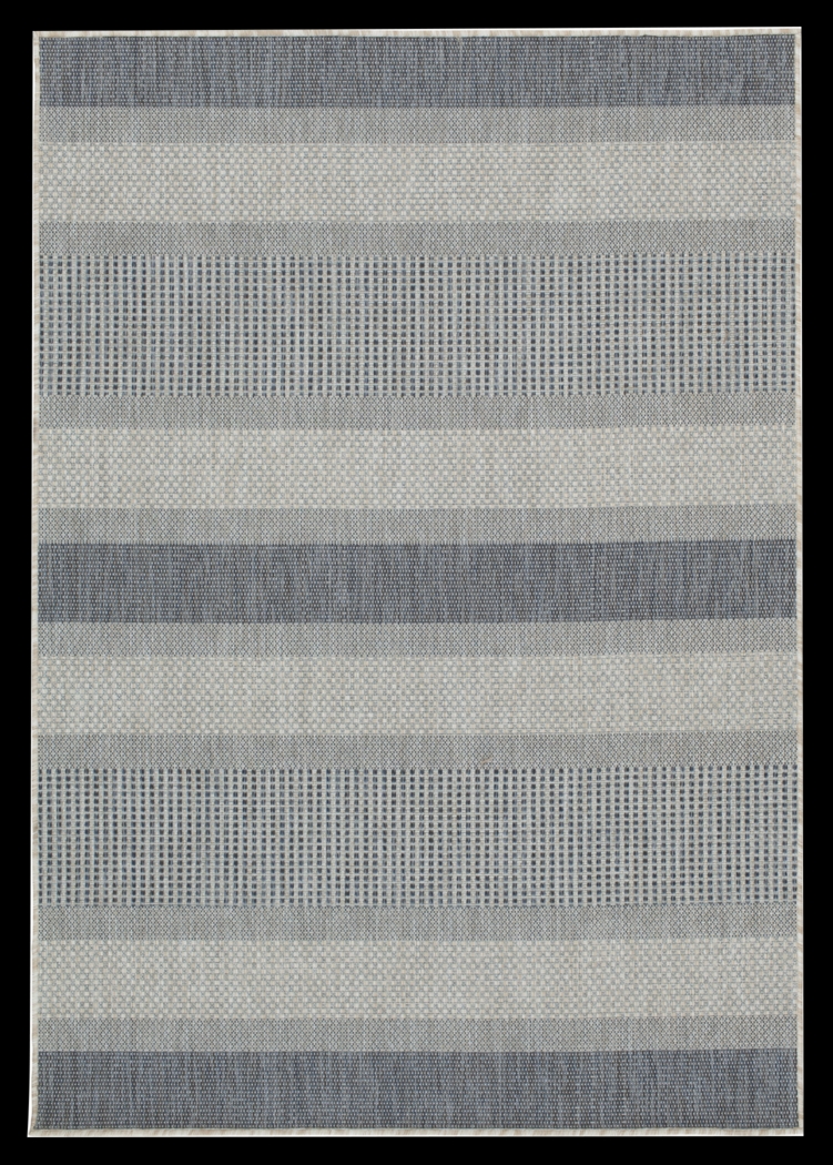 Summer Stripes Chambray 6' x 9' Indoor/Outdoor Rug - Thumbnail - Image 1