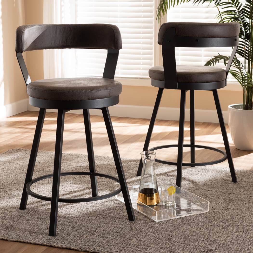 Summerglen Gray Bar Height Stool, Set of 2 - Thumbnail - Image 2