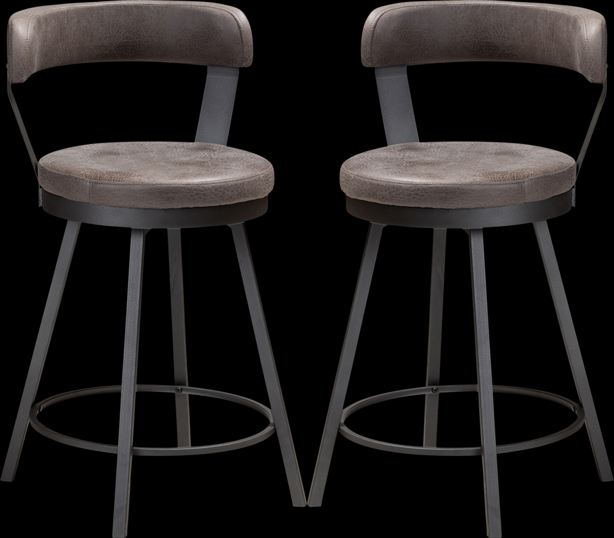 Summerglen Gray Bar Height Stool, Set of 2 - Thumbnail - Image 1