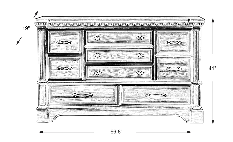 Dimension Image. Please refer to the Dimension Tab on this page for dimension details.