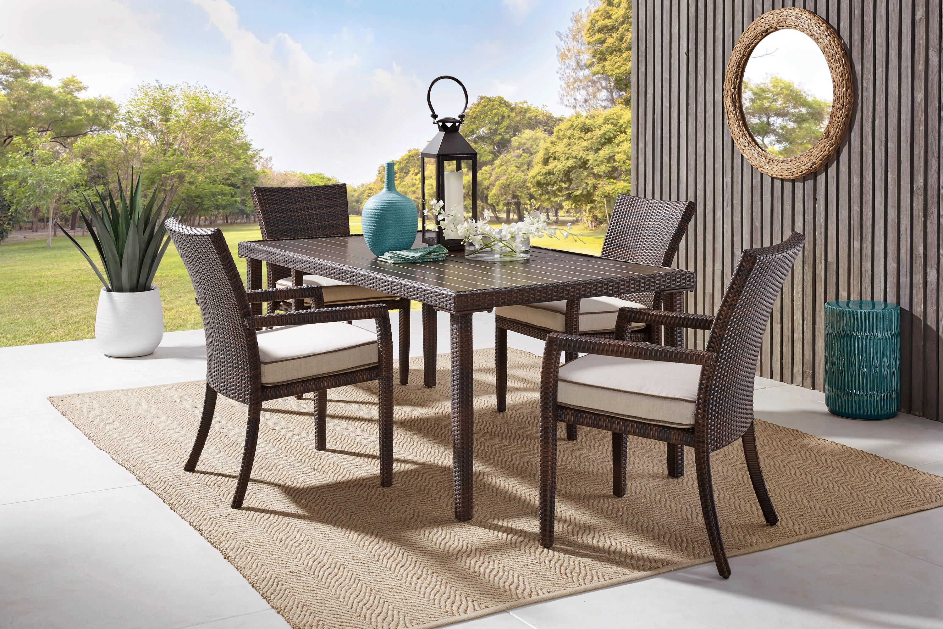 Summerset Way Brown 5 Pc Rectangle Outdoor Dining Set - Thumbnail - Image 1