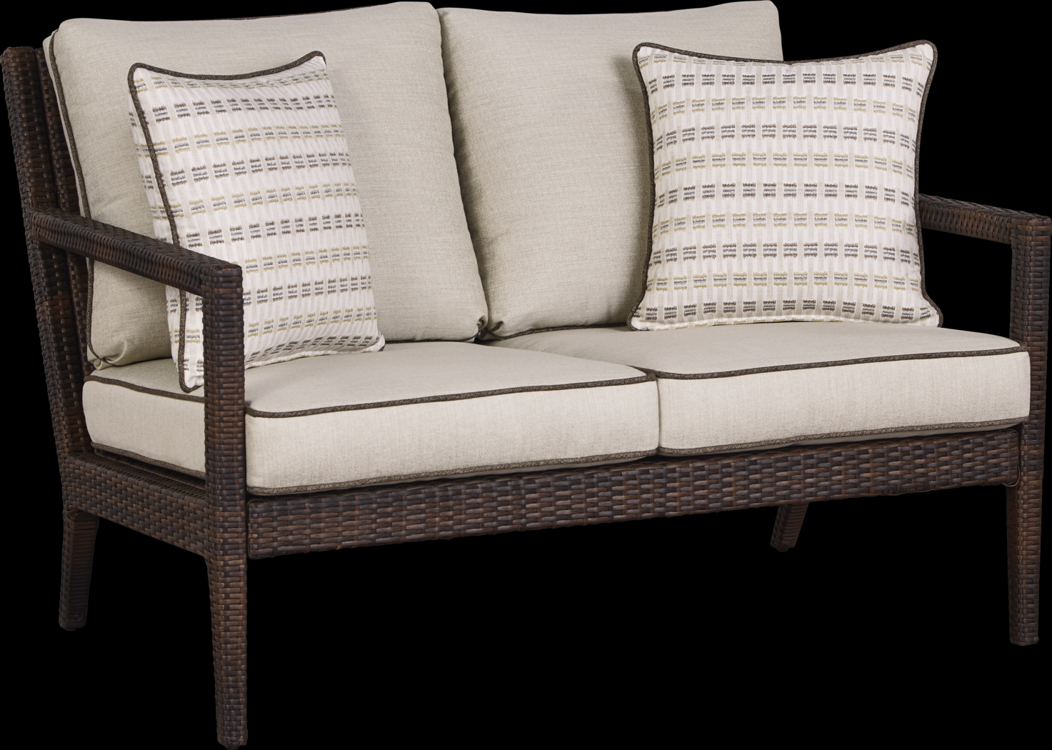 Summerset Way Brown 4 Pc Outdoor Seating Set with Sandstone Cushions - Thumbnail - Image 2