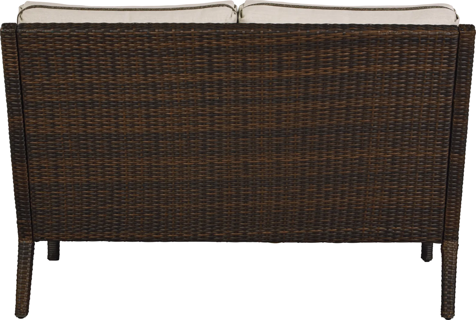 Summerset Way Brown Outdoor Loveseat with Sandstone Cushions - Thumbnail - Image 3