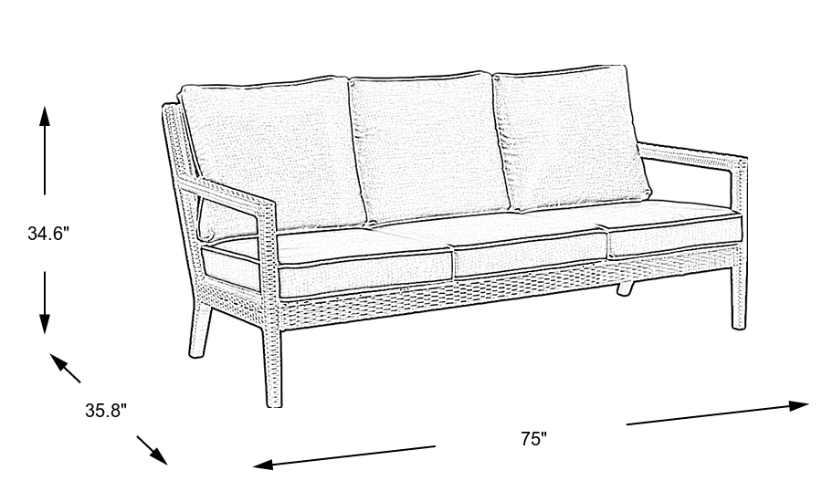 Dimension Image. Please refer to the Dimension Tab on this page for dimension details.