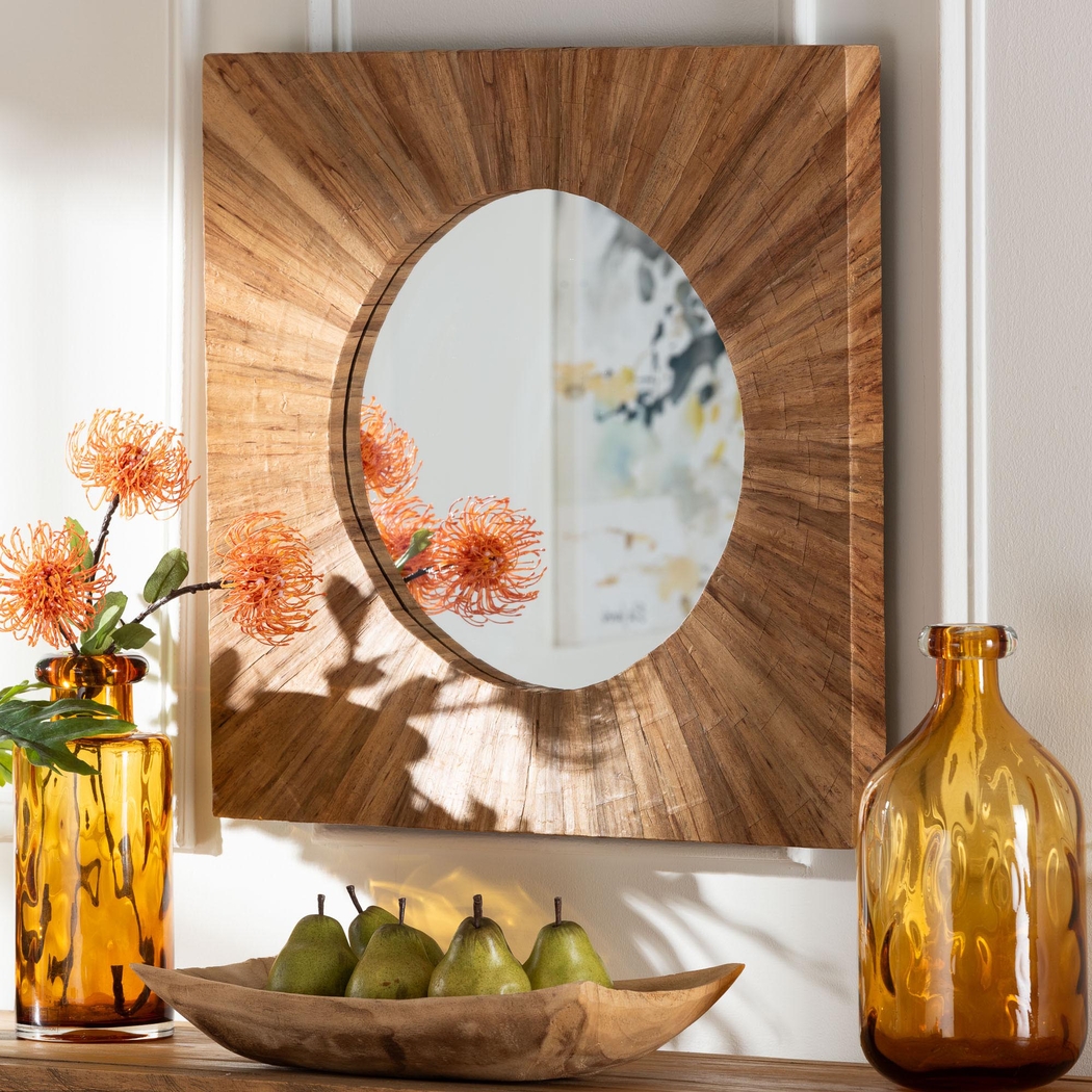 Sumstones Brown Square Mirror - Thumbnail - Image 2