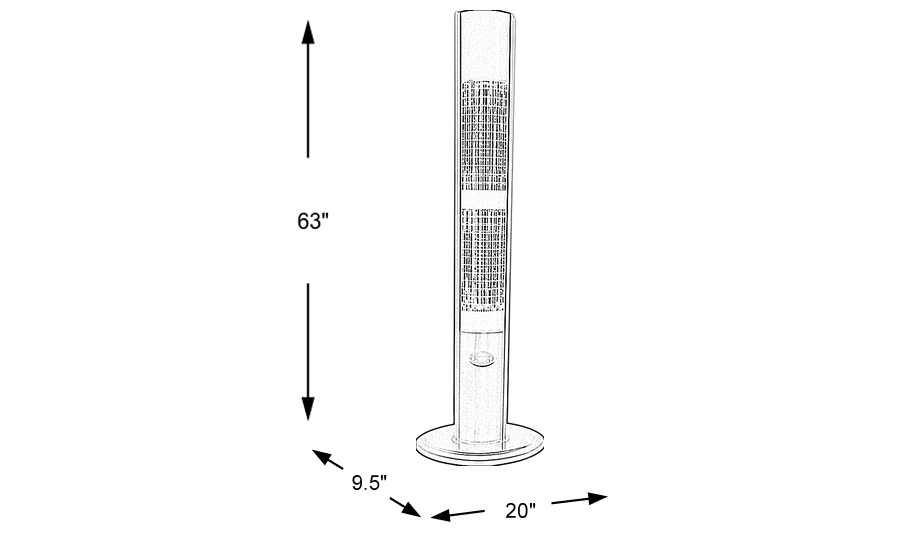 Dimension Image. Please refer to the Dimension Tab on this page for dimension details.