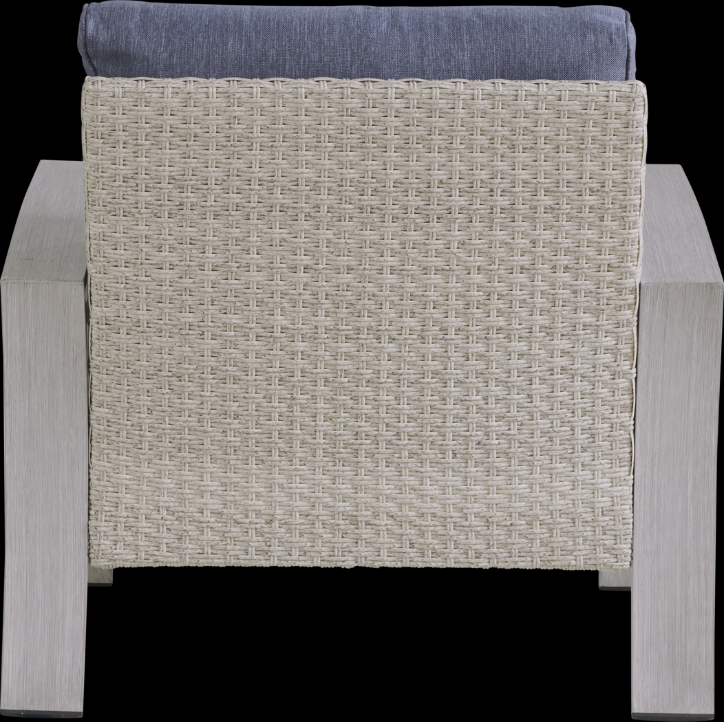 Sun Valley Light Gray 4 Pc Outdoor Seating Set with Blue Cushions - Thumbnail - Image 6