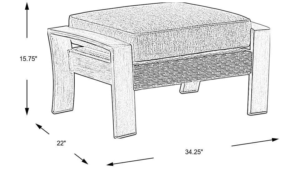 Dimension Image. Please refer to the Dimension Tab on this page for dimension details.