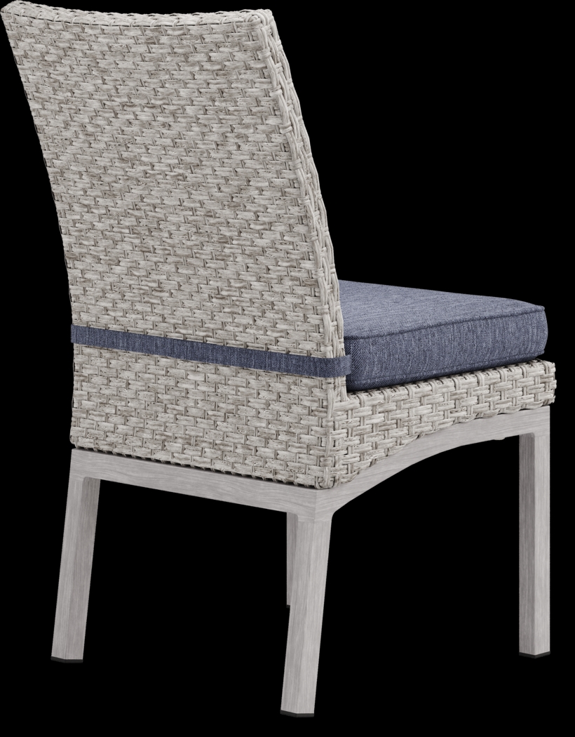 Sun Valley Light Gray 5 Pc Rectangle Outdoor Dining Set with Blue Cushions - Thumbnail - Image 10