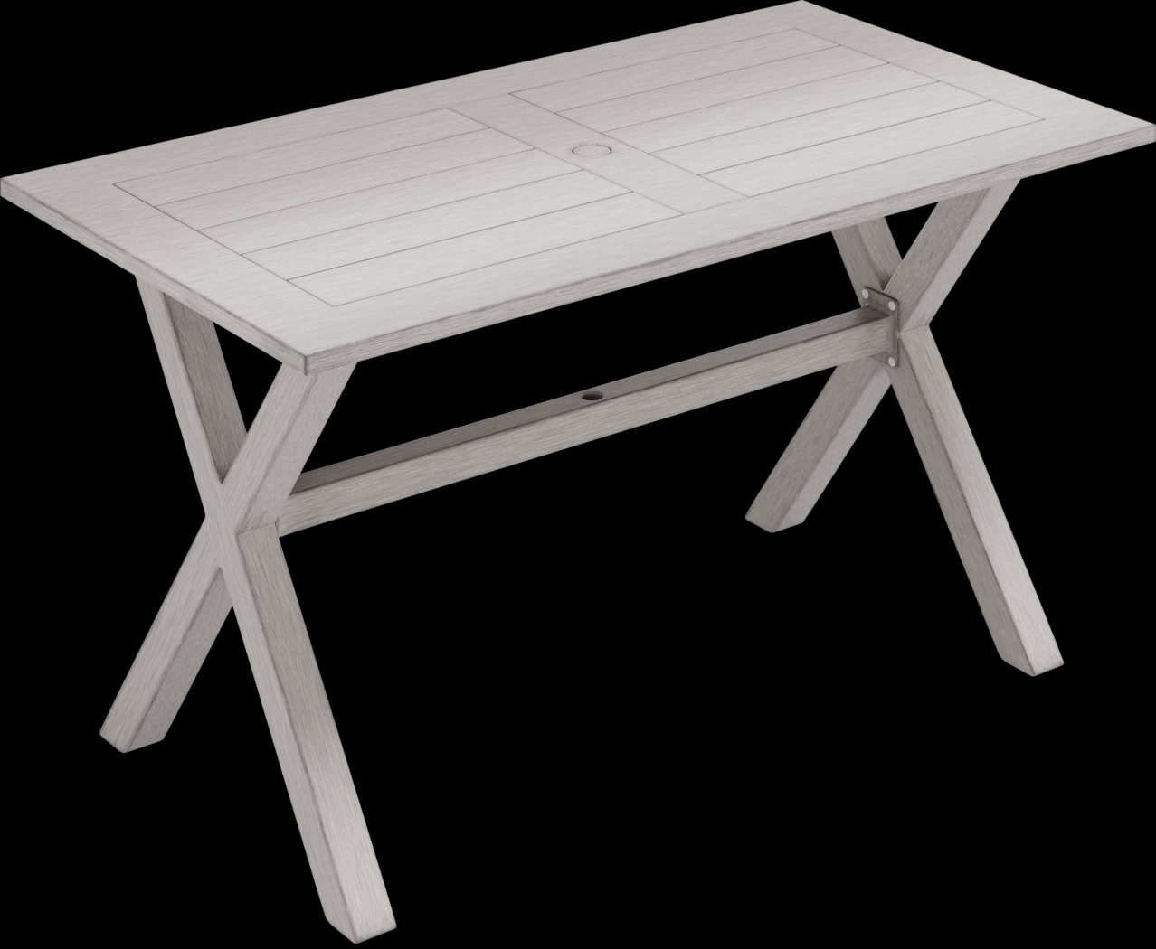 Sun Valley Light Gray Rectangle Outdoor Bar Table with Umbrella Hole - Thumbnail - Image 4