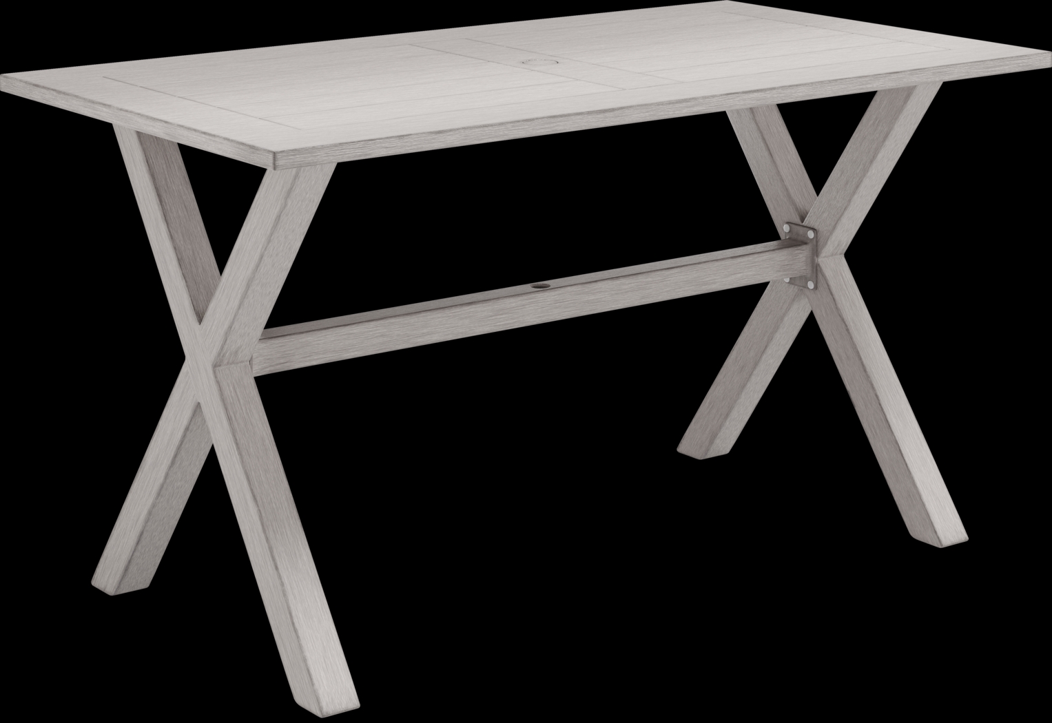 Sun Valley Light Gray Rectangle Outdoor Bar Table with Umbrella Hole - Thumbnail - Image 1