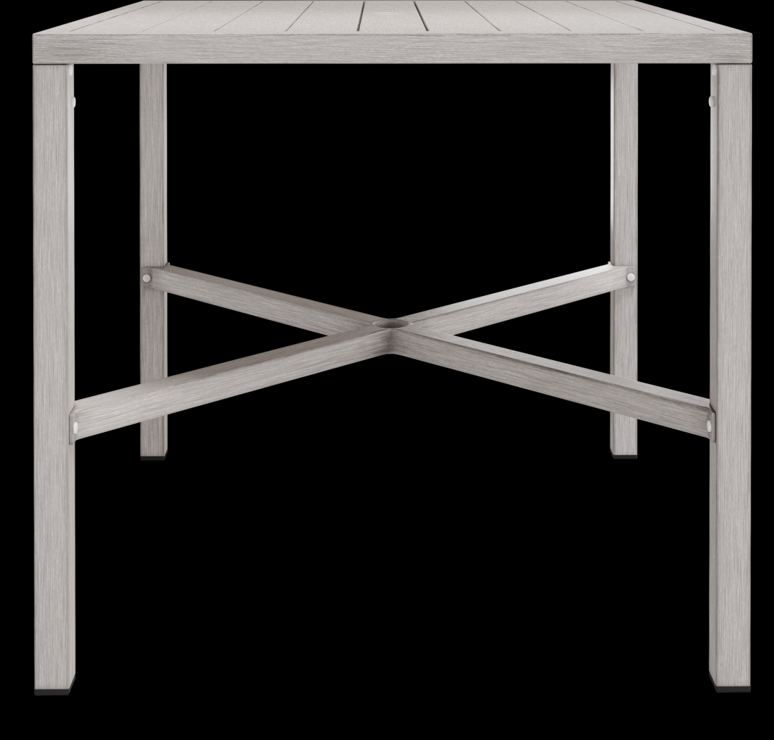 Sun Valley Light Gray Square Outdoor Bar Table with Umbrella Hole - Thumbnail - Image 3