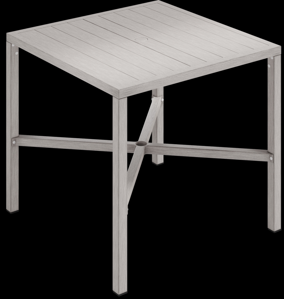 Sun Valley Light Gray Square Outdoor Bar Table with Umbrella Hole - Thumbnail - Image 4