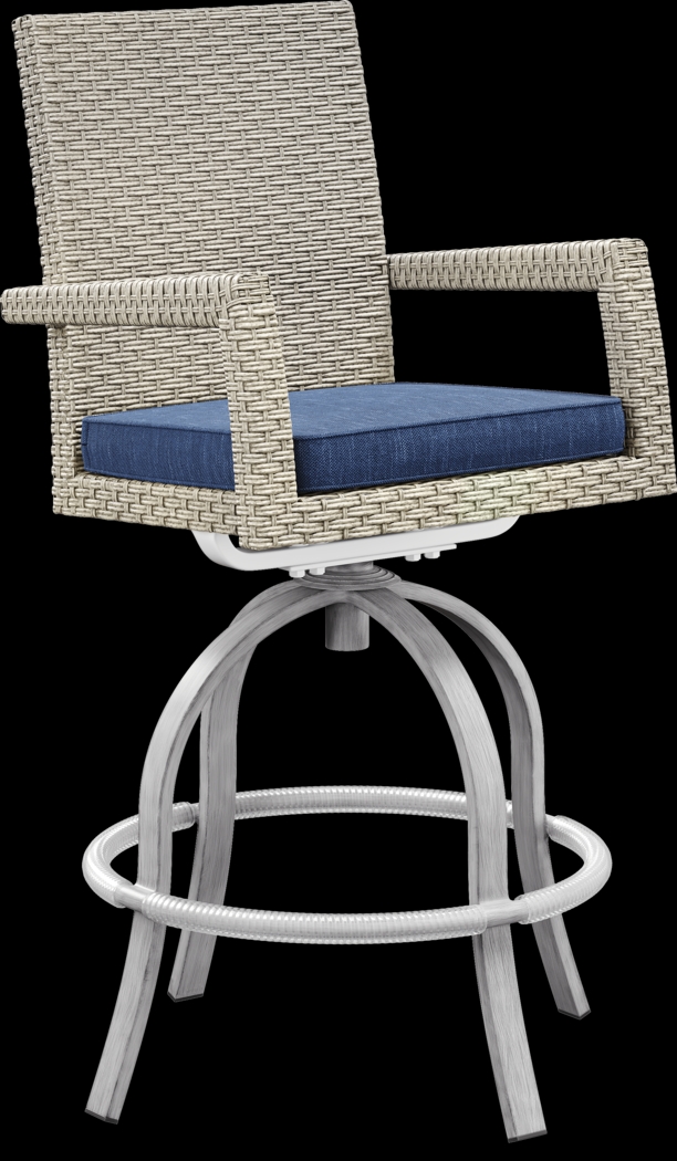 Sun Valley Light Gray Swivel Barstool - Thumbnail - Image 1