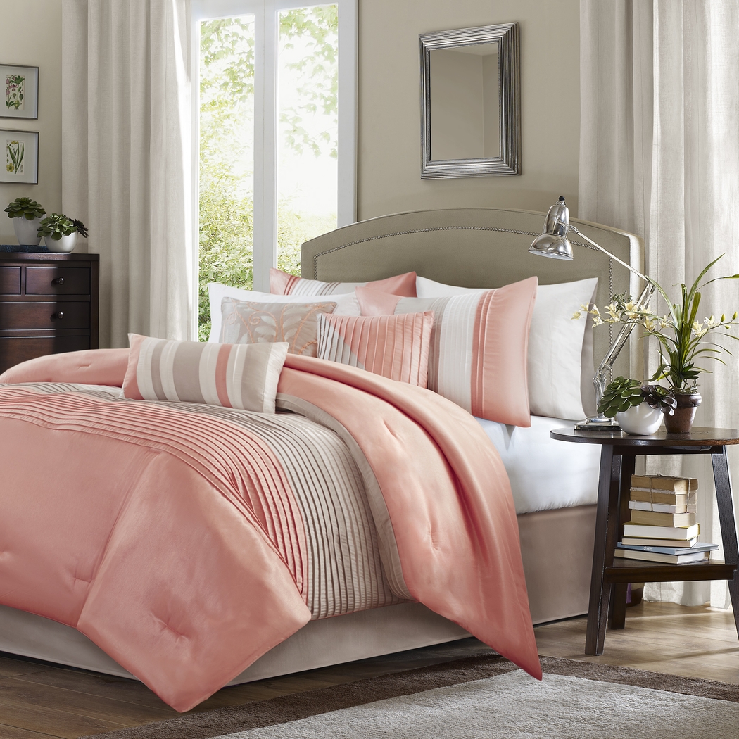 Sunayra Coral 7 Pc California King Comforter Set - Thumbnail - Image 1