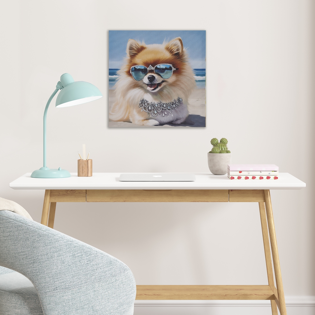 Sunbathing Pomeranian Blue Wall Decor - Thumbnail - Image 2