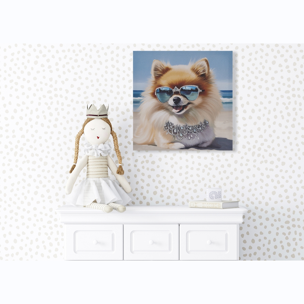 Sunbathing Pomeranian Blue Wall Decor - Thumbnail - Image 3