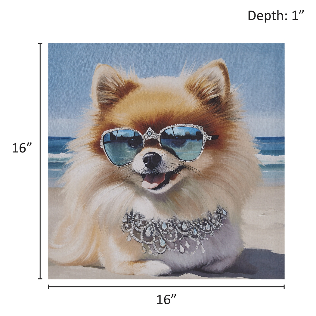 Sunbathing Pomeranian Blue Wall Decor - Thumbnail - Image 8