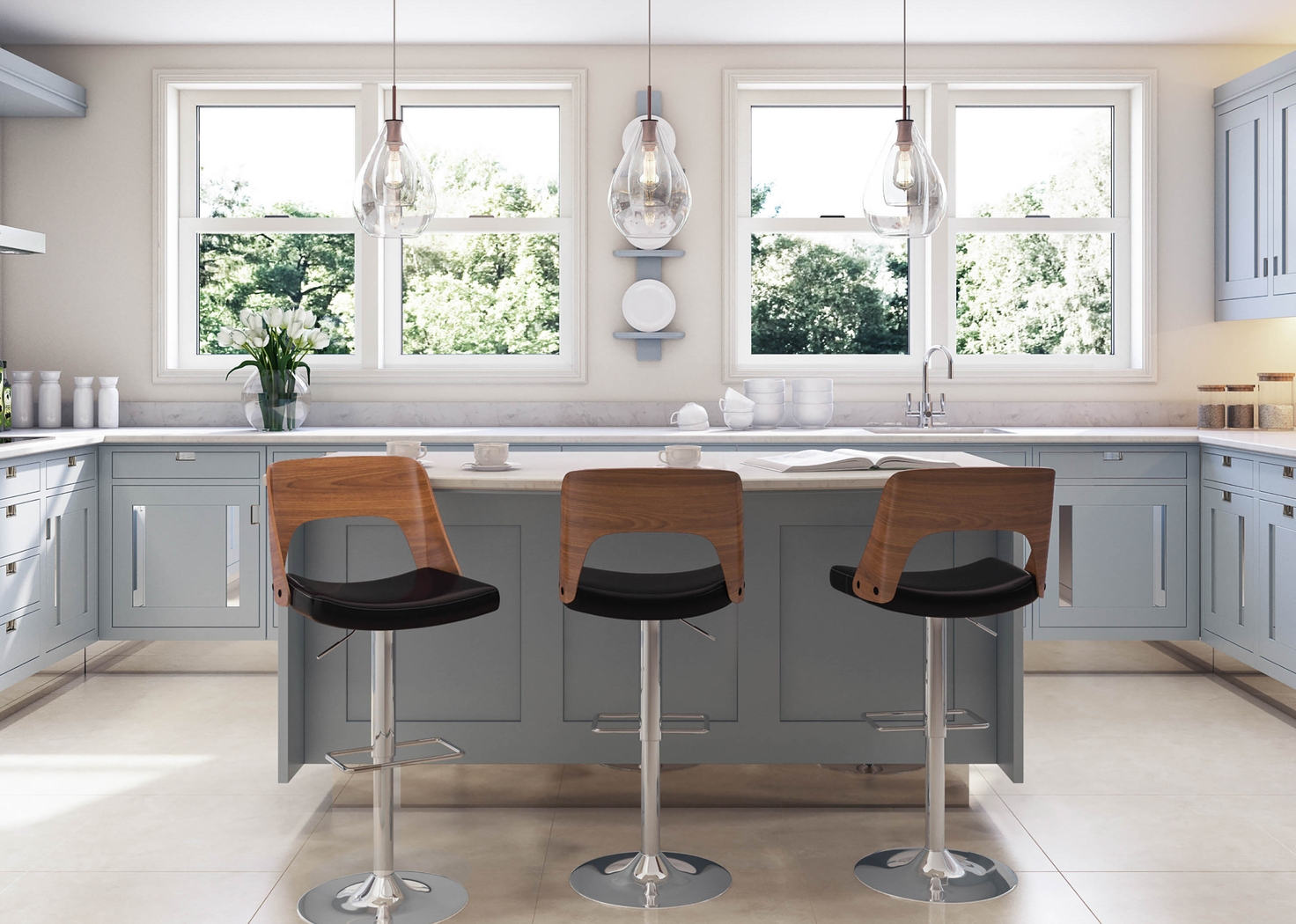 Sunerest Black Adjustable Barstool, Set of 2 - Thumbnail - Image 4