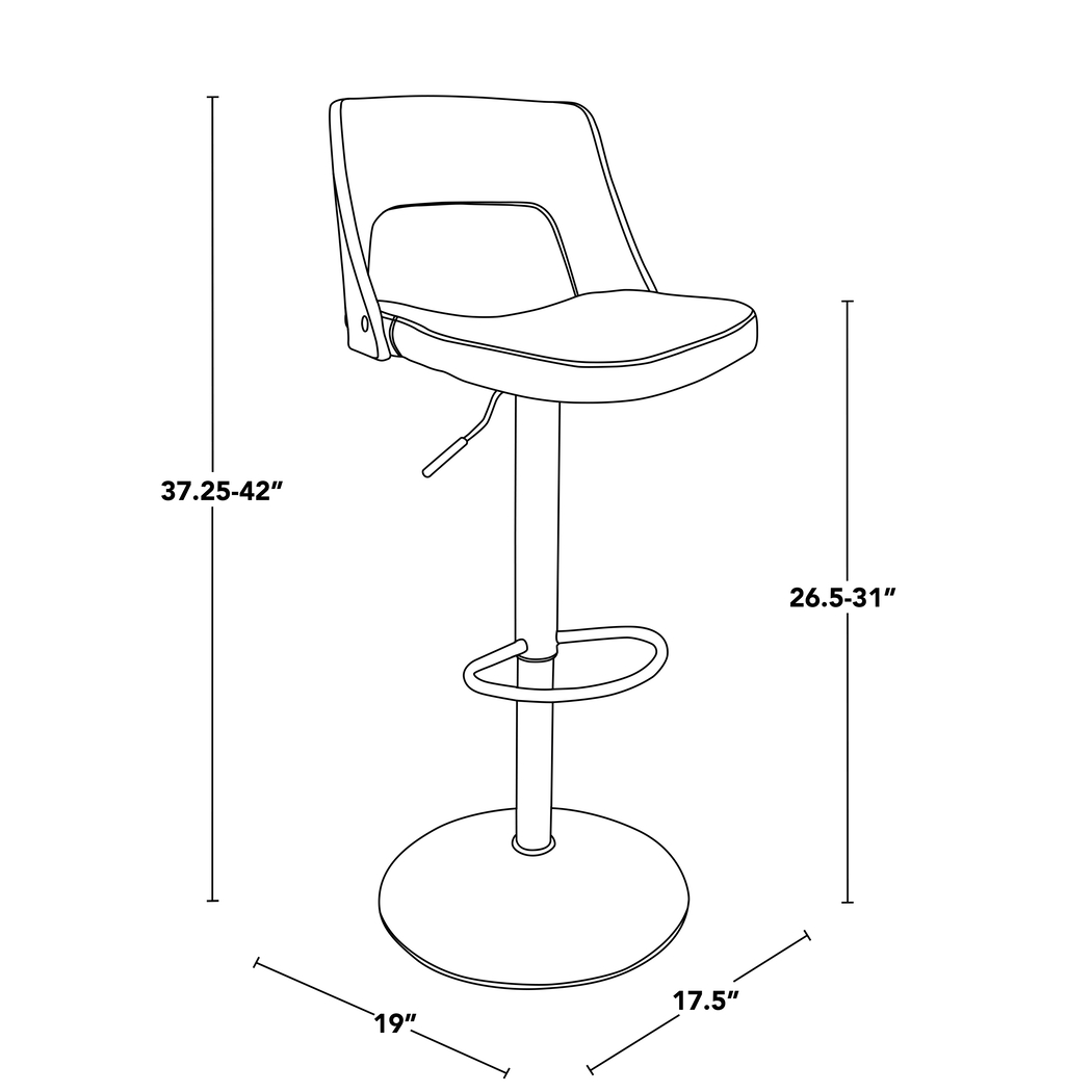 Sunerest Black Adjustable Swivel Barstool, Set of 3 - Thumbnail - Image 11