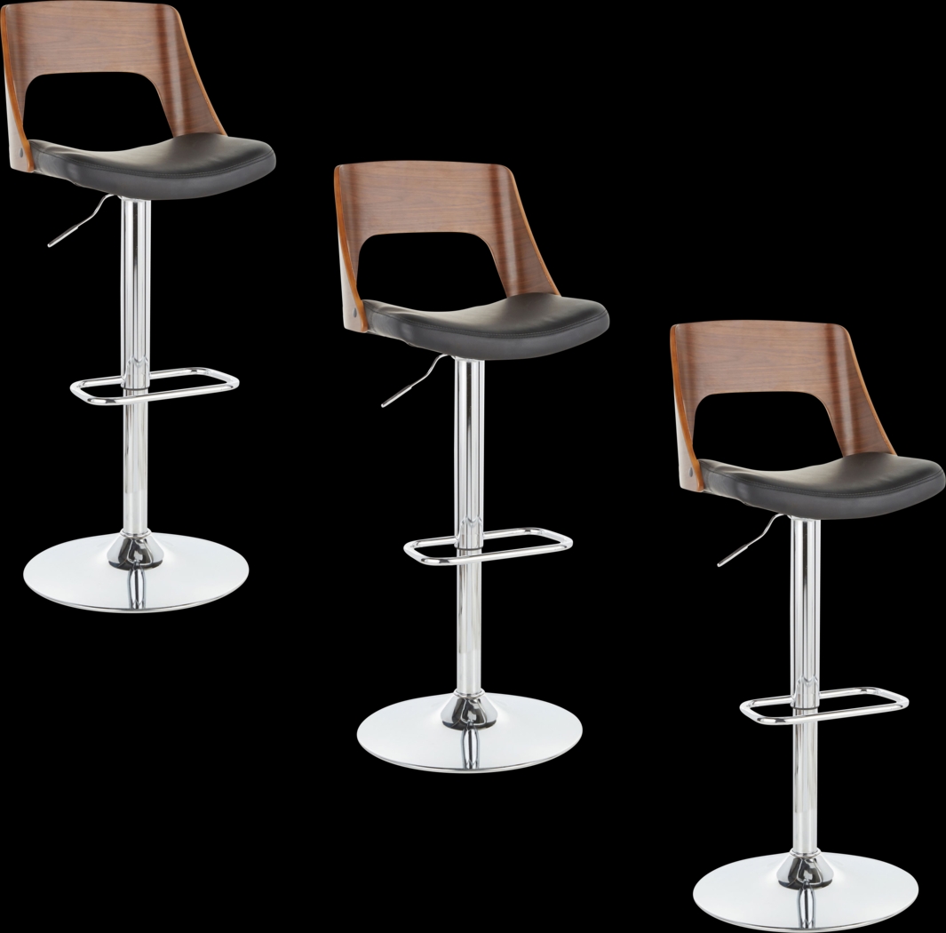 Sunerest Black Adjustable Swivel Barstool, Set of 3 - Thumbnail - Image 1